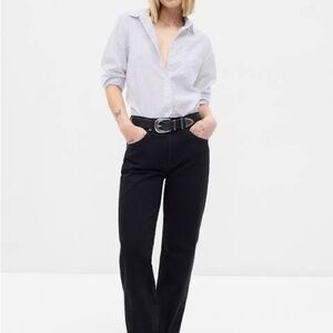 NWT GAP Women’s Metallic Stripe Perfect Shirt Size XS